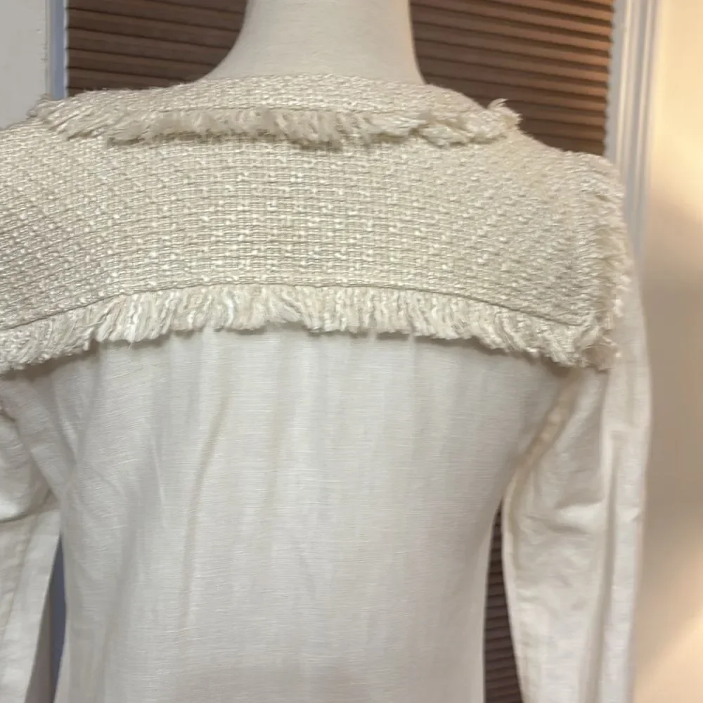 TORY BURCH Boho Cream Linen Blend
Dress Button Pockets Women's Size 2 - Picture 6 of 10